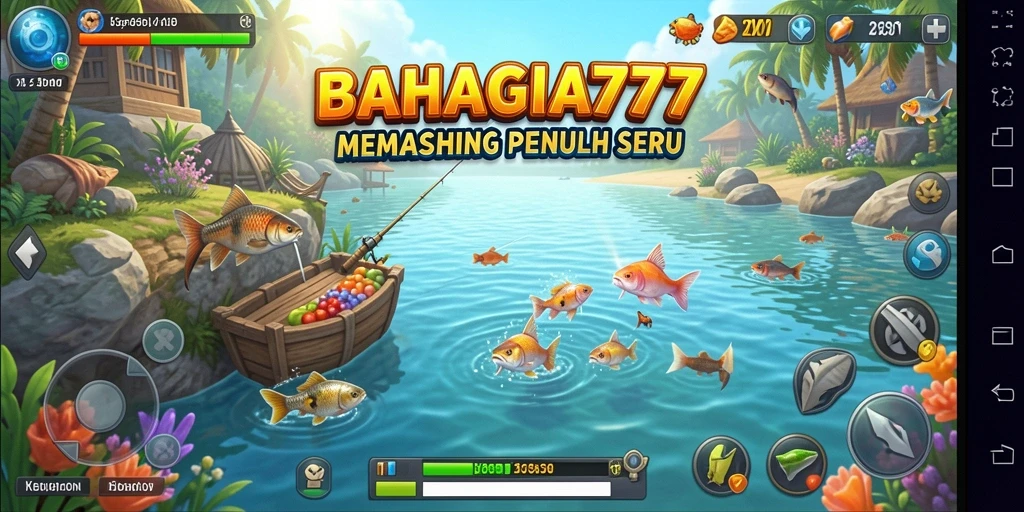 Tampilan gameplay BAHAGIA777 dengan momen memancing yang seru.
