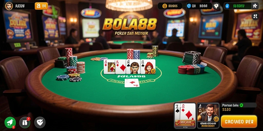 Tampilan gameplay seru saat bermain poker di BOLA88.