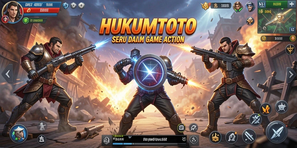 Tangkapan layar HUKUMTOTO menampilkan aksi pertempuran yang mendebarkan.