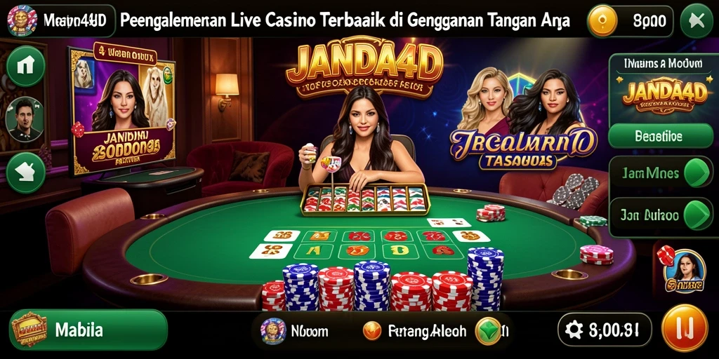 Tampilan gameplay Live Casino yang menonjol dan interaktif di JANDA4D.