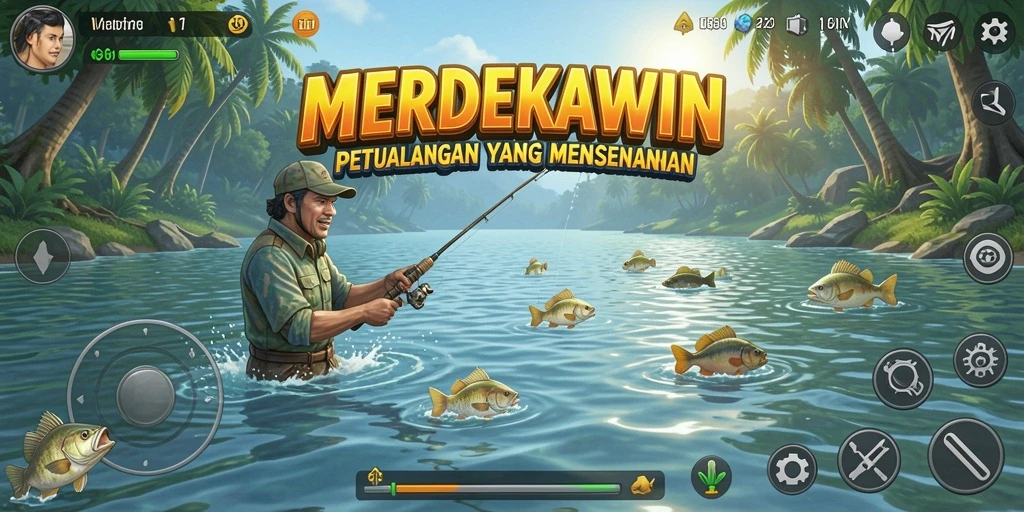 Tangkapan ikan besar dalam permainan MERDEKAWIN yang menegangkan.