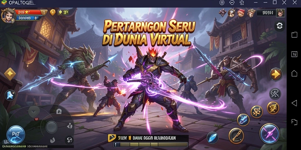 Screenshot gameplay <strong>OPALTOGEL</strong> yang menunjukkan pertarungan intens dengan efek spektakuler.